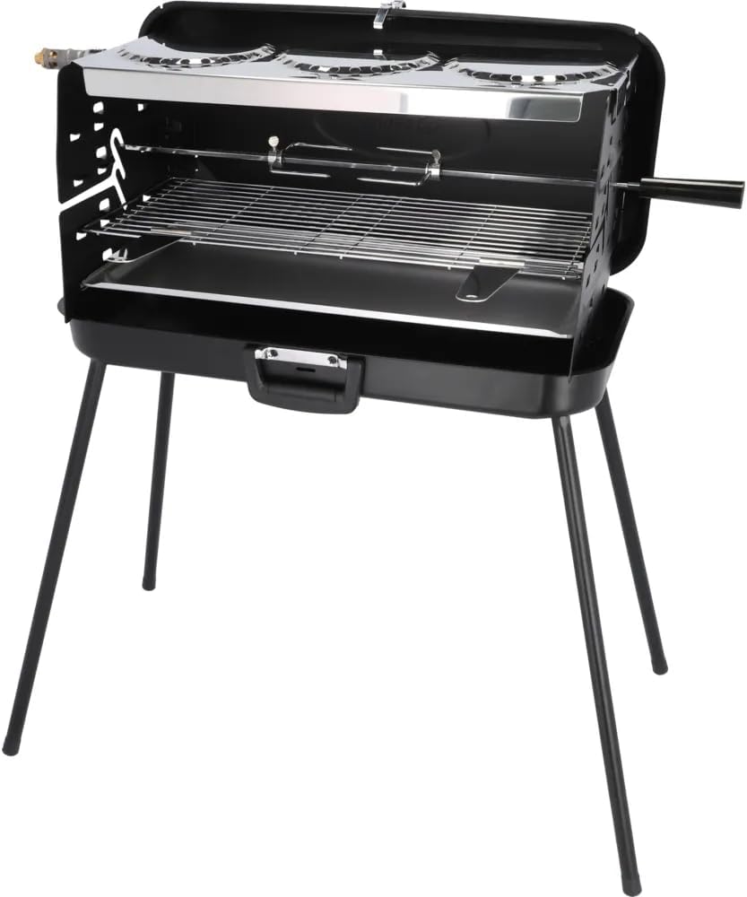 Berger Barbecue à gaz, pliable, 54 × 24 cm, 5 kW, 30 mbar, portable, fonction gril