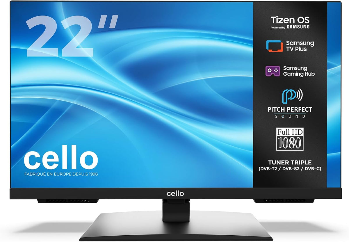 Lecteur multimédia streaming, Bluetooth, 22 Pouces, Cello, C2226TZH Téléviseur connecté 22 Pouces, éclairage LED, Tizen, Tizen OS de Samsung