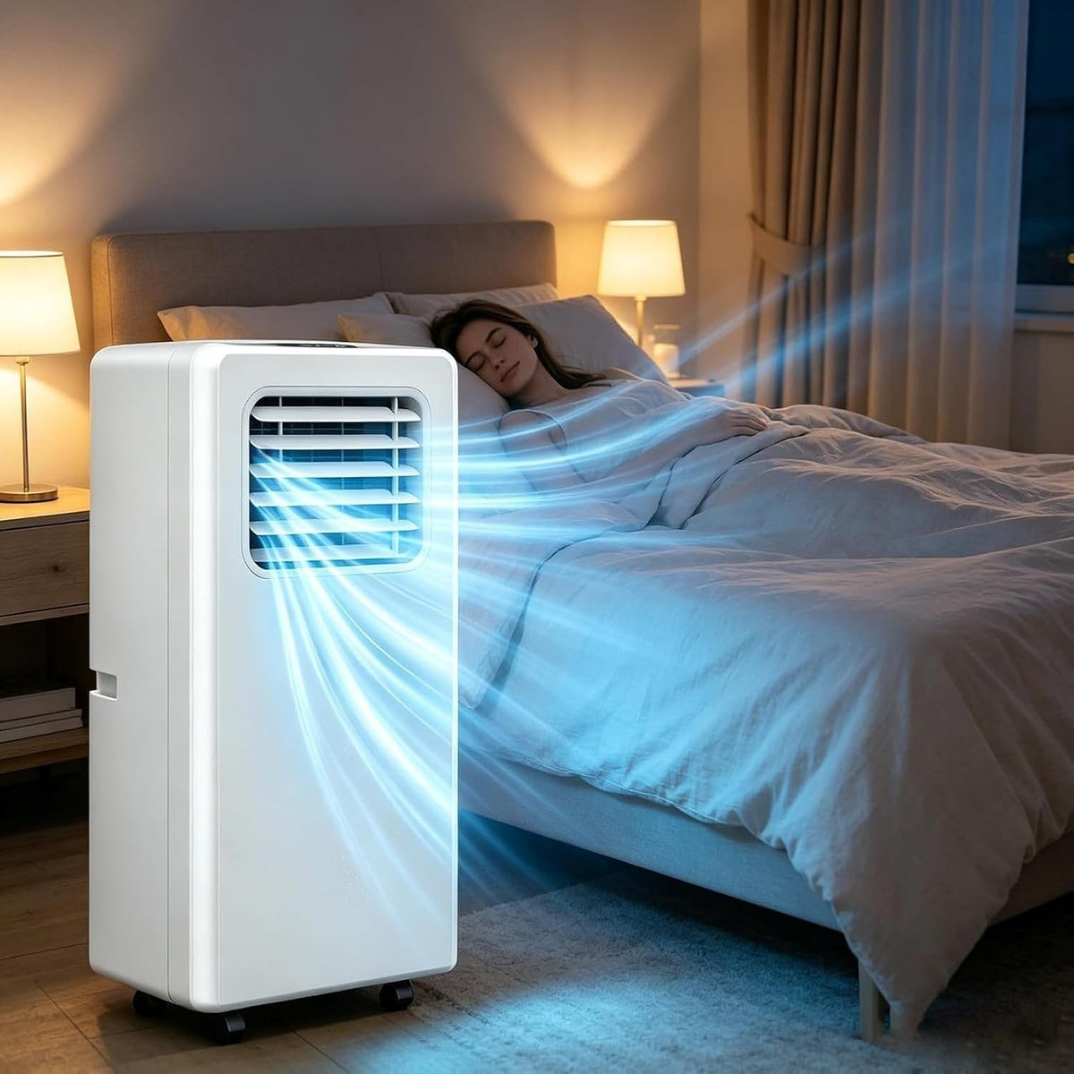 Climatiseur portable Wuufake, télécommande, 2 Vitesses, Refroidisseur d'air Personnel pour Maison Bureau jusqu'à 28 m2 Ajout au, 12 000 BTU, 16 °C