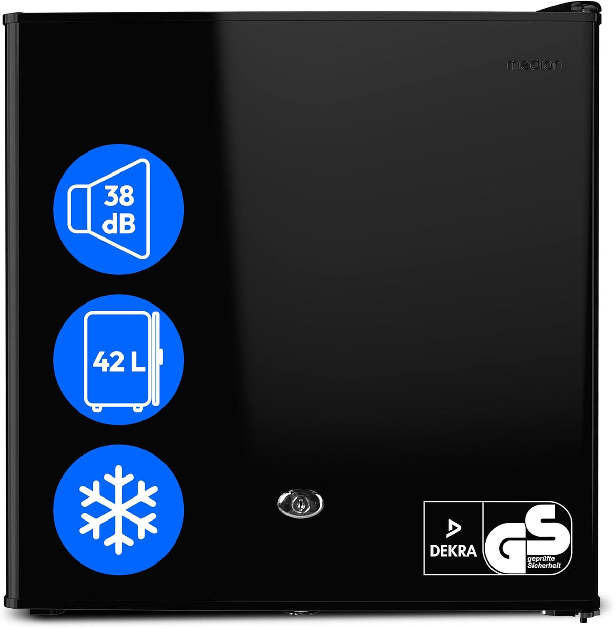 Mini réfrigérateur MEDION, réglable, 42 L, silencieux petit réfrigérateur pour bureau hôtel minibar camping gaming, verre, 3 L, 5 L