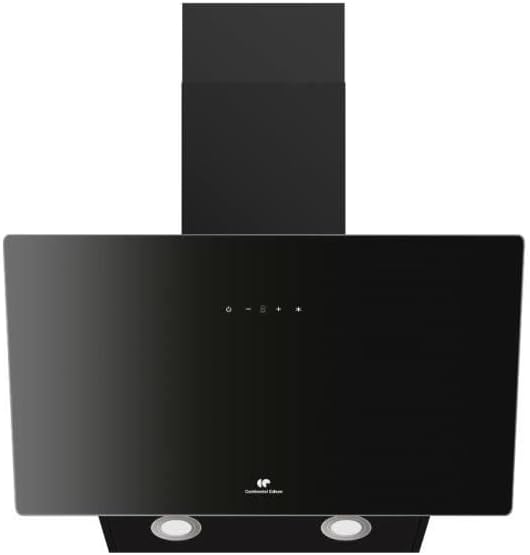 Hotte aspirante Continental Edison CEHDI60B, verre, éclairage LED, 60 cm, 60cm, Noir, Hotte décorative inclinée