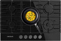Plaque de cuisson Cecotec 5200F, Table de Cuisson à Gaz 5 Feux Bolero Squad GN 5200F Glass Noir, verre, 11 kW, 3, 5 kW, 3 kW, 1, 75 kW