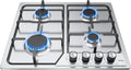 Plaque de cuisson IsEasy, Plaque Gaz 4 Feux Inox, 60cm, 7200W, 2700W, 1750W, 1000W, 58.5cm, 50.5cm, 5.5cm, 56cm, 48cm, 4 zones, Table Gazs 60cm