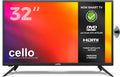 Téléviseur Cello DVB-T2, TV 32 Pouces LED HD Ready avec Lecteur DVD Intégré, 80 cm, 3X HDMI, éclairage LED, USB Enregistrement, Non Smart