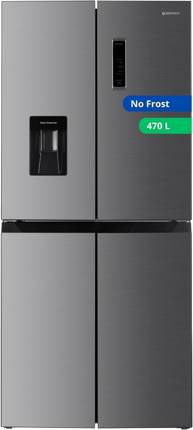 GEDTECH GMP470IXT Réfrigérateur, No Frost, acier inoxydable, 470L, 301L, 169L, - Distributeur d'eau