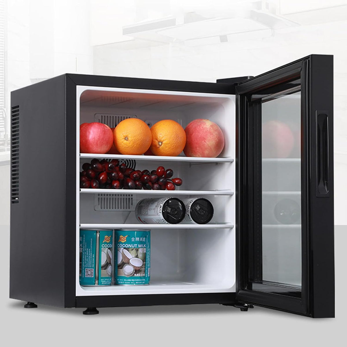DDZJTPP Congélateur, 400 × 398 × 480 mm, Refroidisseur de Porte Unique à économie d'énergie pour Boissons et cosmétiques 40L, verre, 28 dB