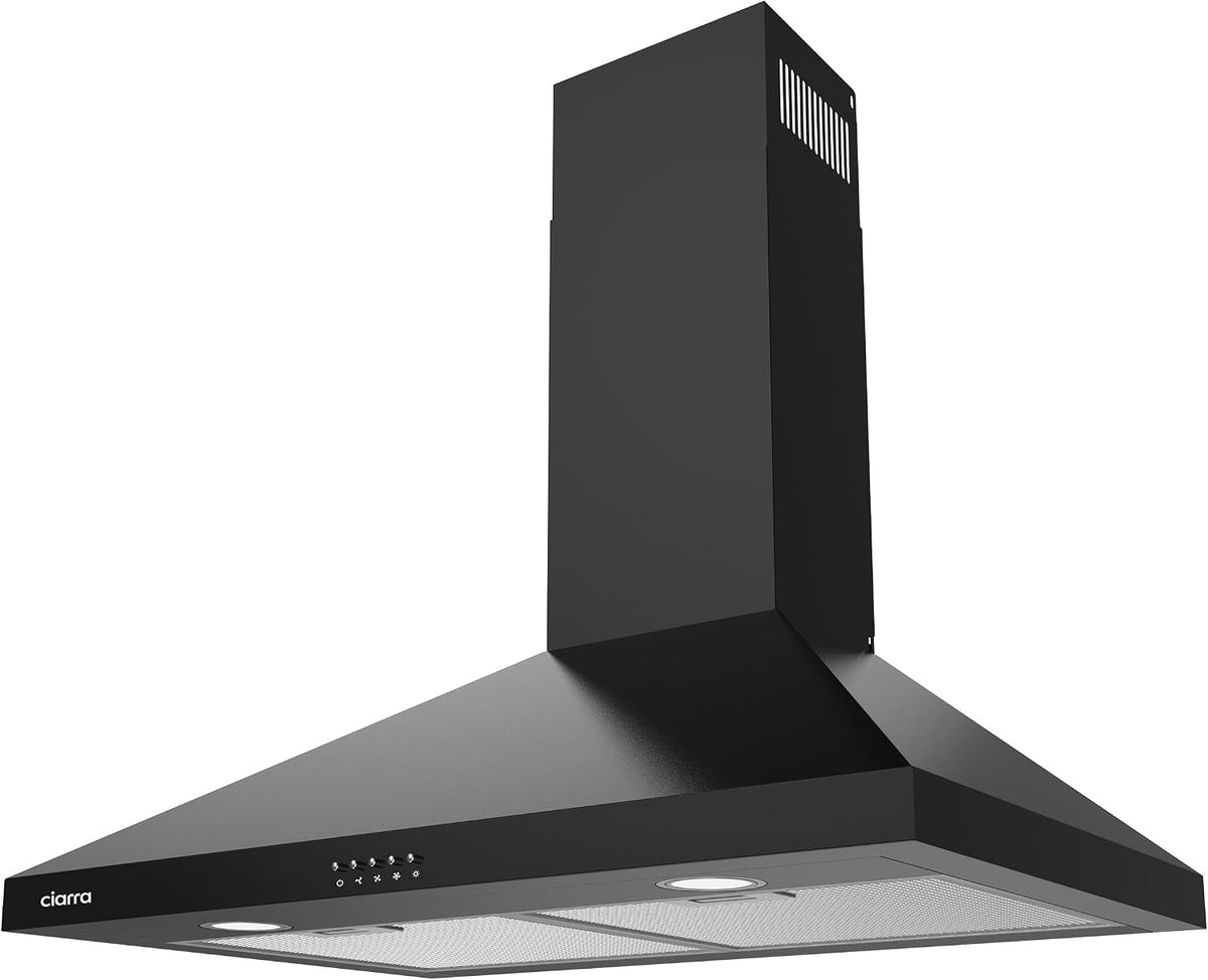 Hotte aspirante, éclairage LED, 30 pouces, CIARRA, 3 vitesses, 6.0 pouces, 3 vitesses ventilation, CAB75206P-N, Push Button