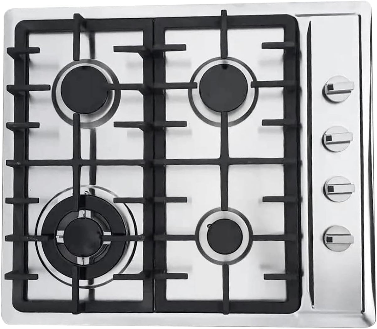 Plaque de cuisson DJOAIUYF, acier inoxydable, 58 × 50 cm, 59 × 51 cm, 62, 5 × 56 × 14 cm, 3 kW, 1, 75 kW, 1, 0 kW, 3, 0 kW, encastrable