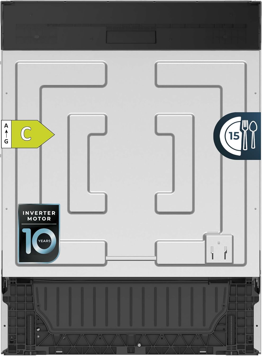 Lave-vaisselle Cecotec, moteur Inverter, 60cm, 1850W, 15 Couverts, 8 Programmes, encastrable, Écran FullColor, Smart Wash, Turbo Dry+, AutoClean
