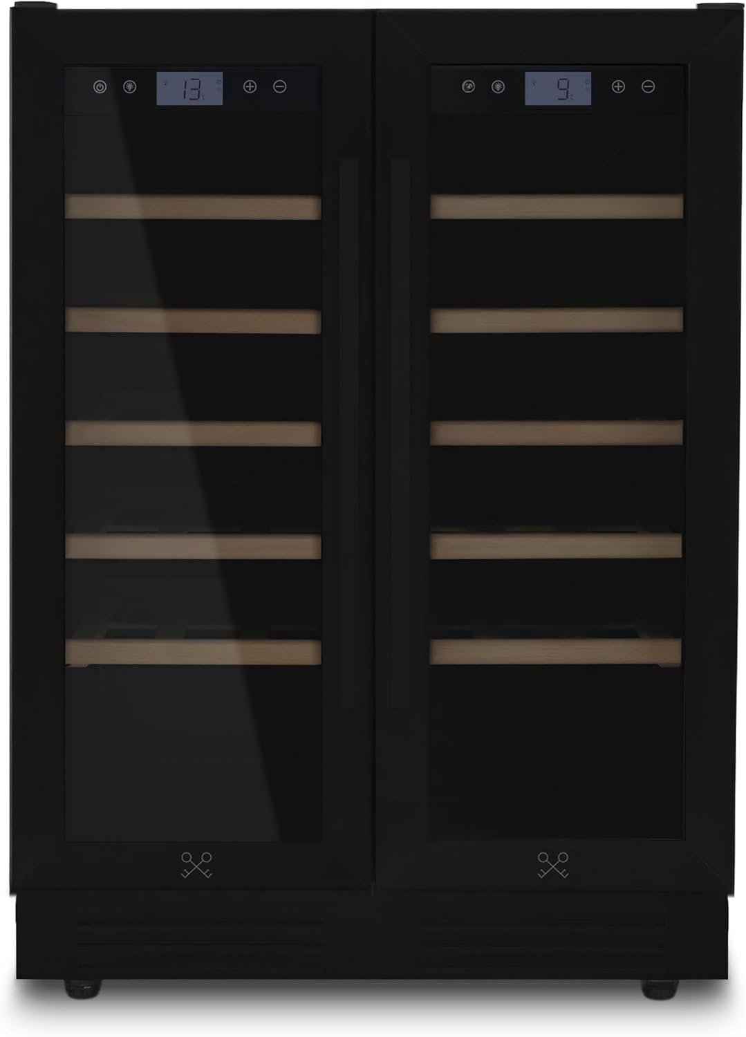 LES PETITS CHAMPS Cave à vin, éclairage LED, Design Élégant en Acier Inoxydable, CAVCEDB42, 126L, 5°C, 20°C, 42 Bouteilles, 2 Zones, 4 étagères