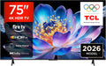 Téléviseur TCL 75V6D HDR10, 75 Pouces, 75V6D 75 Pouces 4K HDR, AirPlay 2, Dolby Atmos, Fire TV, Game Master, Motion Clarity