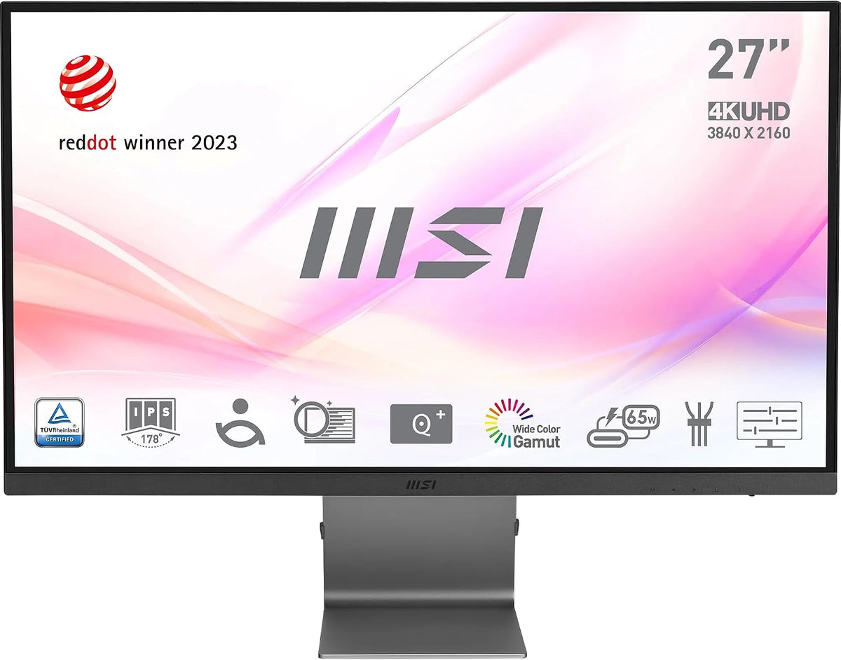 MSI Moniteur PC, 27 pouces, USB Type-C, 60Hz, 4K UHD, 65W, Modern MD271UL Écran Professionnel 27' 4K UHD, HDMI 2.0b, Dalle IPS