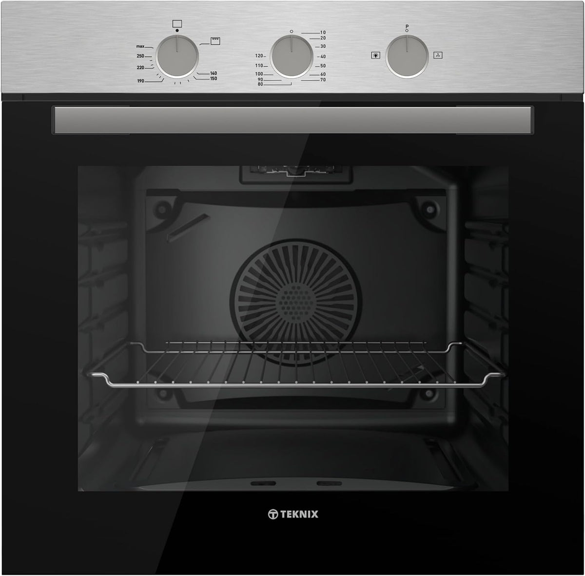 Four encastrable, 63 L, Intégré avec une capacité de 63L, acier inoxydable, Teknix, 60 cm, L59, 5 x H59, 5 x P55, 0 cm, BITK263GSX, 60cm