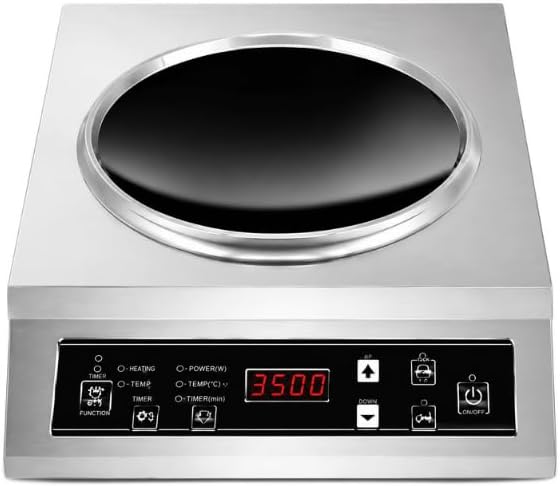 Plaque à induction, 3500 W, acier inoxydable, 420 × 350 × 103 mm