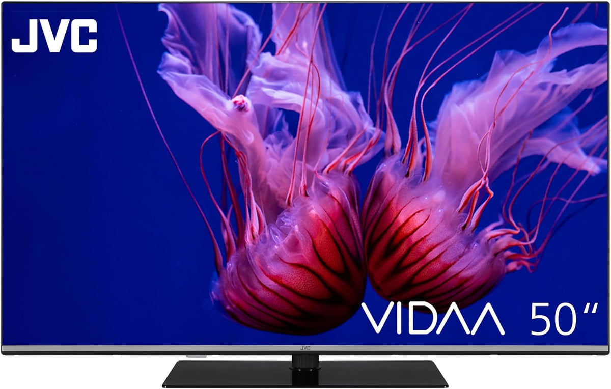 JVC LT-50VDQ6555-4K Téléviseur, 126 cm, télécommande, 50 pouces, éclairage LED, Wi-Fi, Bluetooth, LED Noir, QLED, Dolby Vision