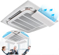 OAUKA Climatiseur, 21 pouces, réglable, 53cm/21 pouces, Ajustable Empêche l'air de souffler Droit, 4 pcs, Matière ABS Blanche