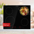 Plaque de cuisson KLARSTEIN, réglable, 9 niveaux, 7200W, 4 Foyers, Plaque Induction Encastrable de 7200W, Plaque 4 Feux, commande tactile
