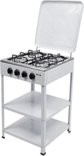 LUNICASHA Plaque de cuisson, 2, 36 pouces, avec bouton rotatif éclairé, pose libre avec supports, gaz naturel, pare-brise, blanche