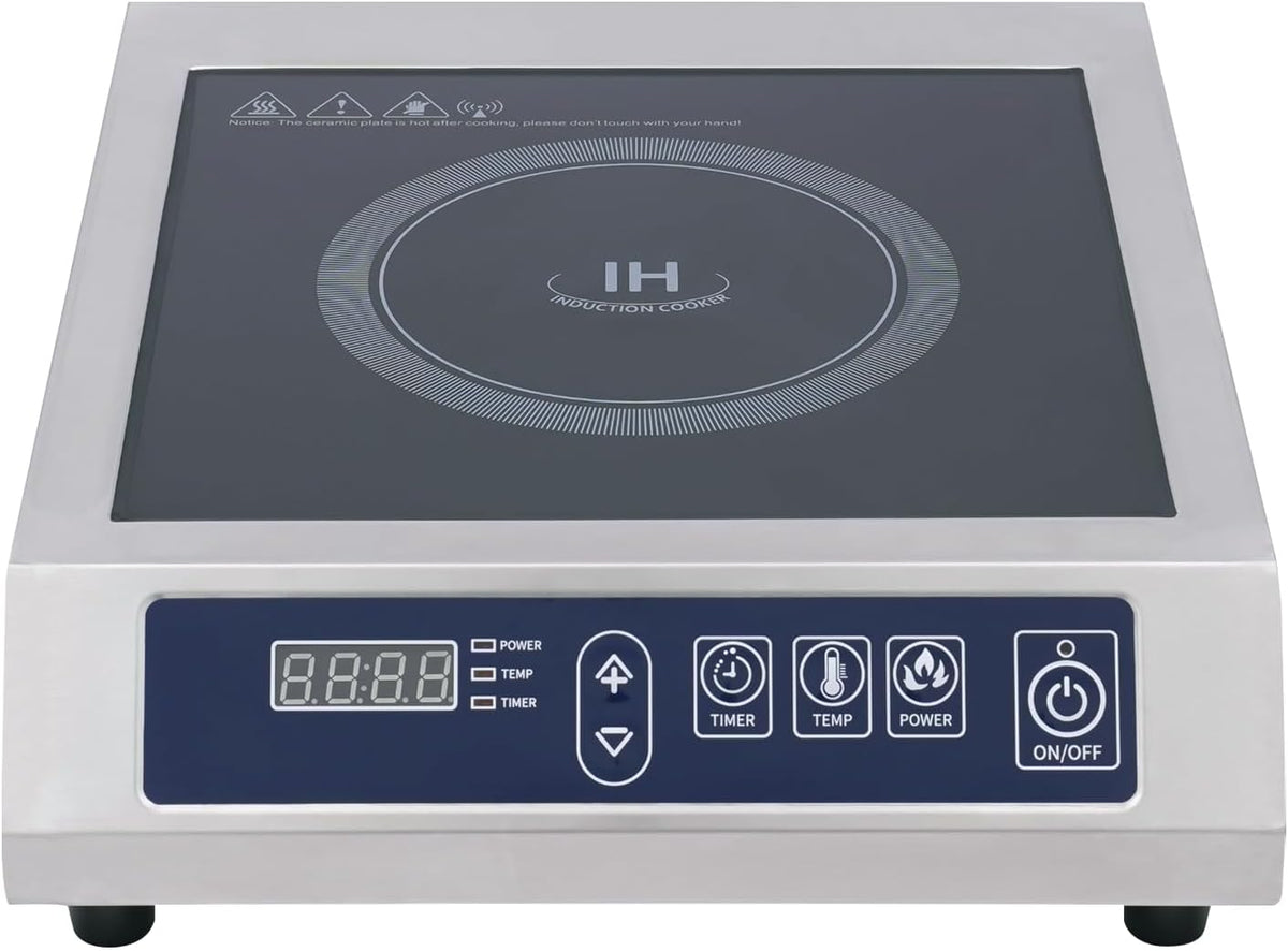 ZENGRICE Plaque à induction, Cuisine, 10 Vitesses, acier inoxydable, 35 × 42 × 11 cm, 11 niveaux, 3500W, 400W, 60°C, 300°C, portable
