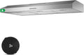 Top Hotte aspirante, 90 cm, éclairage LED, acier inoxydable, 3 niveaux, 2 W, 125 mm, 201 m3/h, réglable, avec filtre à charbon actif CF-D