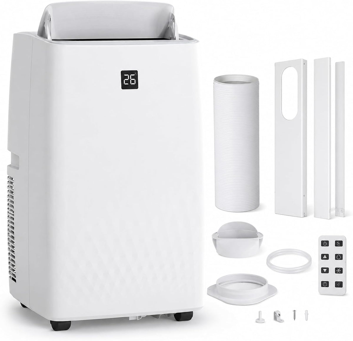 Climatiseur portable, 14000 BTU, télécommande, pour une surface jusqu'à 750 pi2, Garvee, 50 dB, 52 dB, 1 Mode, 4 en 1, 24H minuterie