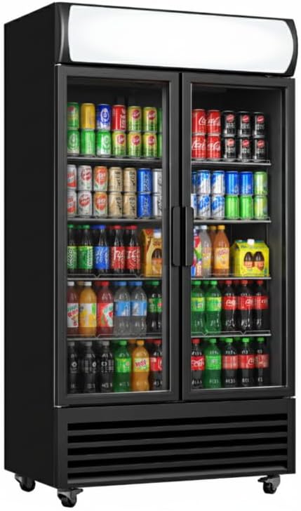 Rafraichisseur de boissons, éclairage LED, 568L, 1°C, 10°C, 2 Portes, Générique Armoire à Boissons 2 Portes Vitrées 568L, Température +1°C/+10°C