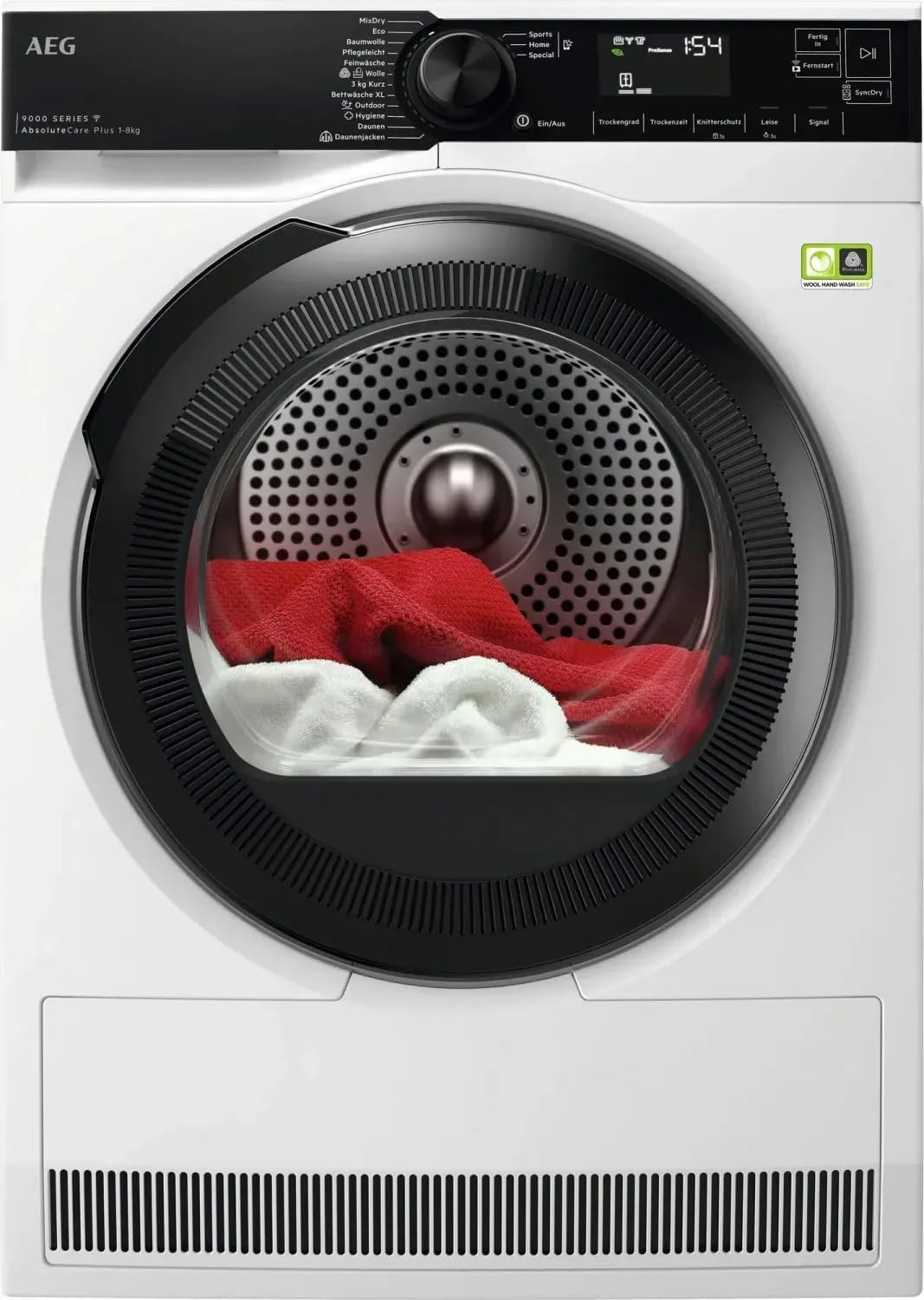 AEG Sèche-linge, Wi-Fi, 8 kg, 18 cm, 16 cm, Détermination de l'humidité résiduelle 3D, TR9W75780, 60 °C, Série 9000 AbsoluteCare Plus
