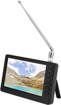KIMISS 1080P 110-220V Téléviseur, 5 Pouces, 1 500 mAh, TV Numérique de Poche Rechargeable 1080P, Prise UE 110-220V, portable, Conforme ISDB T