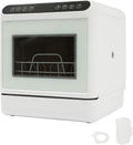 ROGONPDK Lave-vaisselle, 6 l, éclairage LED, verre, 1100 W, 72 °C, portable, réservoir d'eau, plateau de table portable, dortoirs