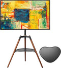 ETHU Support TV sur pied, 75 × 53 × 145 cm, télécommande, Support TV Trépied Bois 32-65' jusqu'à 40kg, 600 × 400 mm, 65 pouces