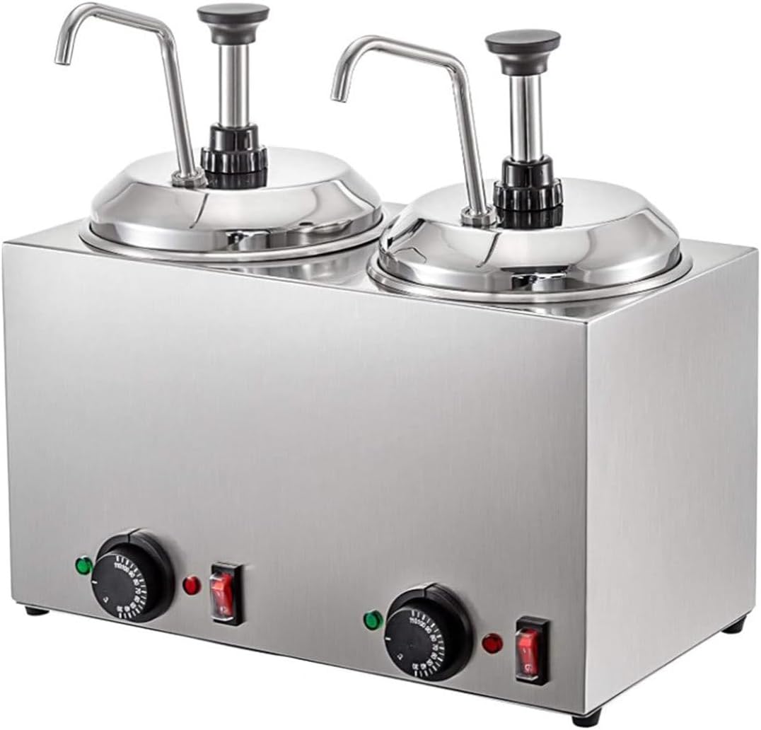 Chauffe-plat, Distributeur De Sauce 30-110 °C avec 2 Récipients De 2 L, Pompe À Chaleur pour Chocolat, acier inoxydable, MYUYEE, 30 ml