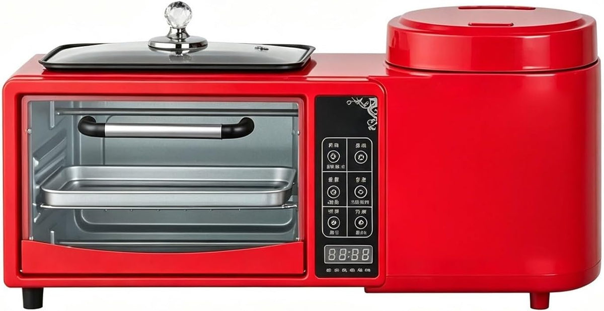 Mini four, 1 L, Knupis, 9 L, Machine à petit-déjeuner multifonctionnelle 3 en 1, minuterie, fonction gril, station de cuisson compacte