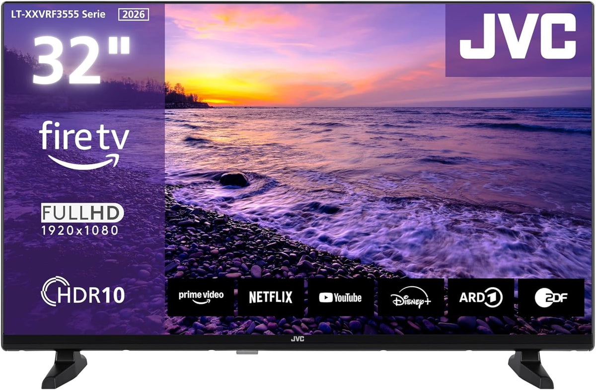 Téléviseur JVC LT-32VRF3555, LED LT-32VRF3555, 80 cm, HDR10, 2026, éclairage LED, Wi-Fi, Bluetooth, Full HD, Fire TV