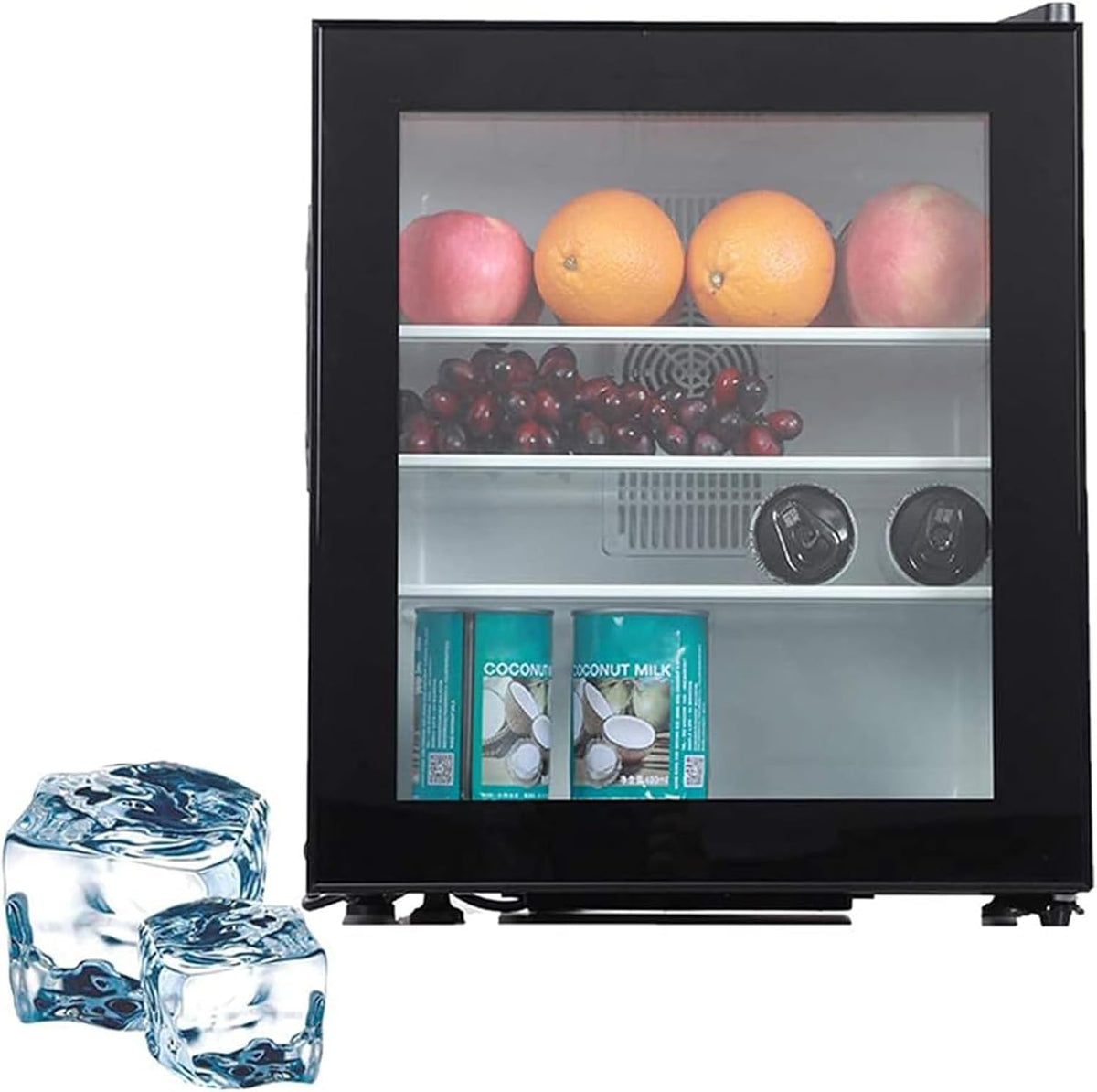 DDZJTPP Mini réfrigérateur, 400 × 398 × 480 mm, Congélateur Vertical avec Serrure De Porte, Dortoir Ou Appartement Porte en Verre 30L