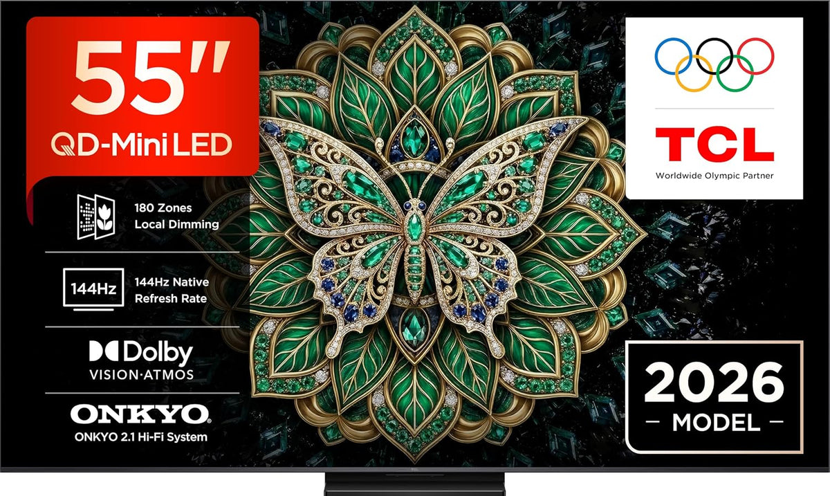 TCL Téléviseur portable, Mini TV LED C6K Pro 4K QD, 144 Hz, éclairage LED, Dolby Vision, Google TV, HDR, Google Assistant