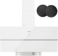 IsEasy Hotte aspirante, 90 cm, éclairage LED, verre, 61 dB, 4 Niveaux, 59, 5 × 41, 5 cm, 1, 5 W, 75 cm, 2 modes, Mode Évacuation, 571 m3/h, 90cm