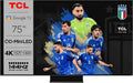 Téléviseur TCL 75C805, TV QLED Mini LED 75C805 190 cm 4K UHD Google TV Aluminium brossé, 75 pouces, 190, 5 cm, 74, 5 pouces, 189 cm, 15 W