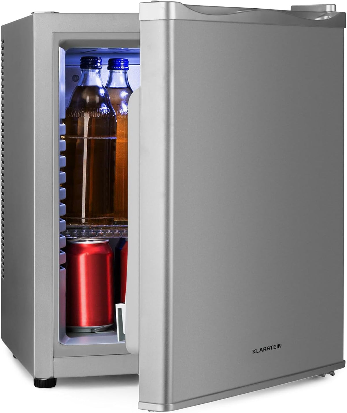 KLARSTEIN Mini réfrigérateur, 30 l, Mini Frigo de Chambre de 30L pour Snacks et Boissons, réglable, 15°C, 2 étagères, 5-15°C, Cosmetique