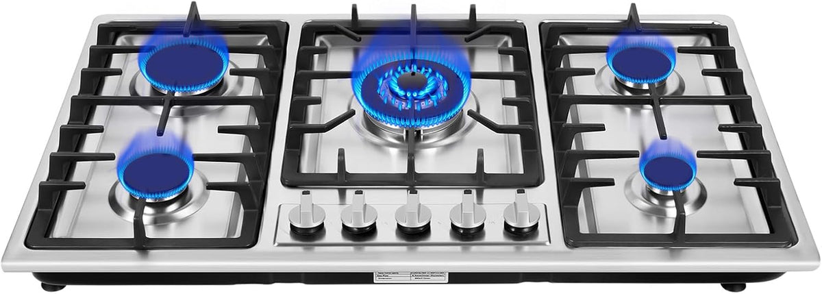 Plaque de cuisson Donened, avec système d'interruption de flamme, 86 × 51 × 8 cm, pour gaz naturel et propane, acier inoxydable