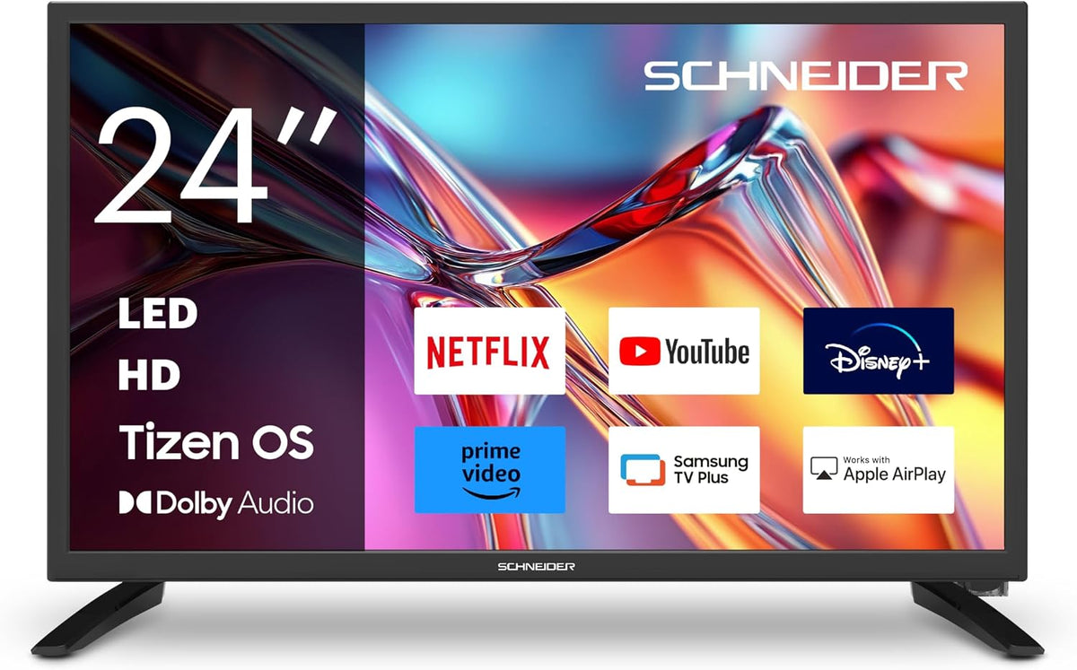Schneider 24A2TVX Téléviseur, 60 cm, éclairage LED, 60cm, TV HD 24', Tizen, Smart Tizen, Netflix, Youtube, Dolby Audio