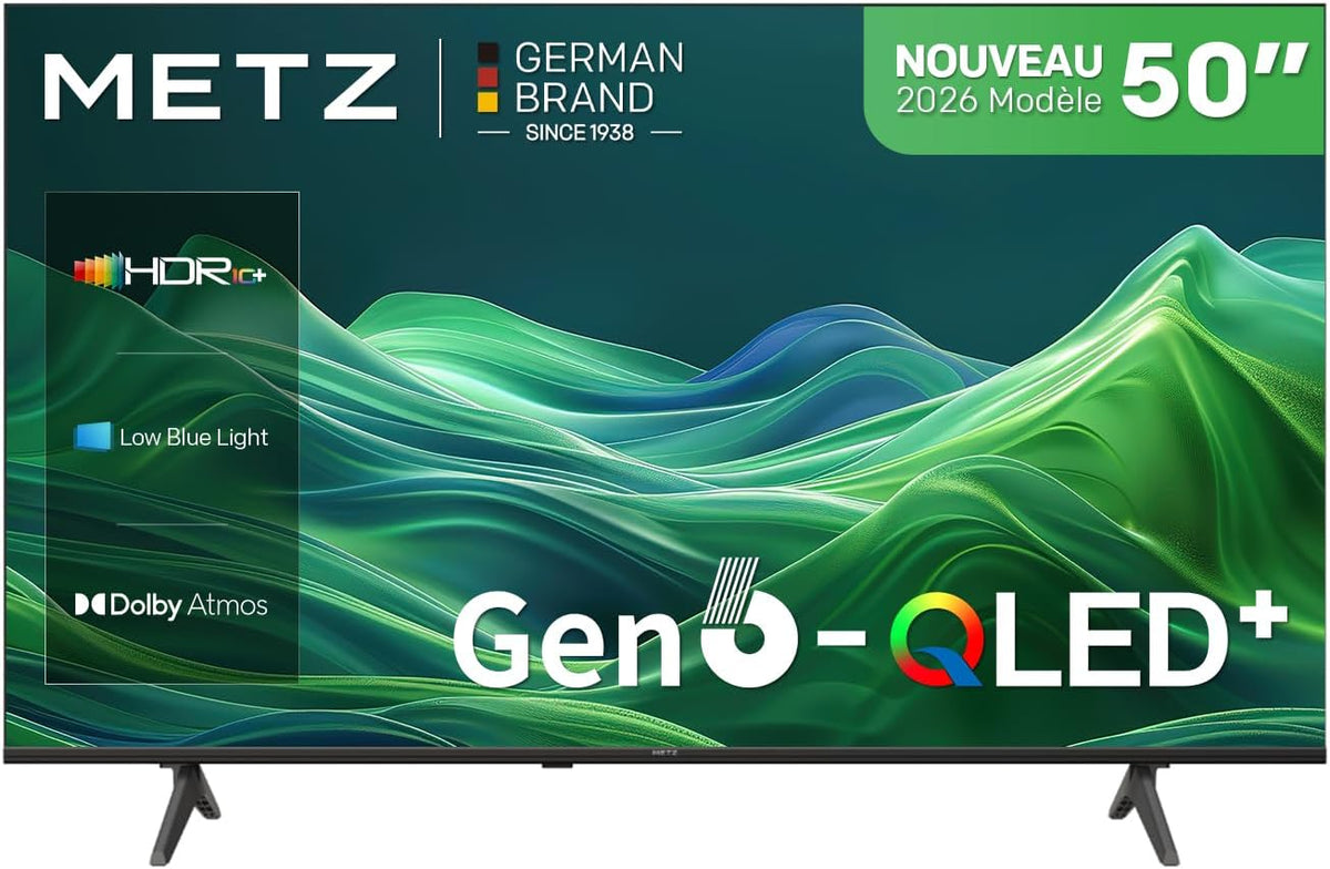 Téléviseur Metz 50MQH7500Z, éclairage LED, 50 Pouces, 126 cm, HDR10, QLED, Dolby Atmos, Dolby Vision, Google TV