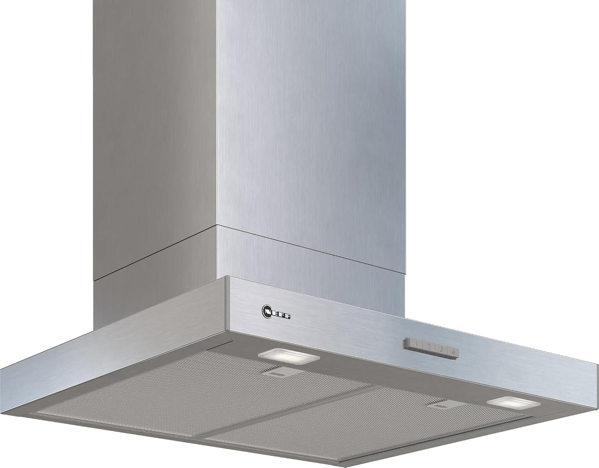Hotte aspirante Neff D65BCC2L0, acier inoxydable, éclairage LED, 60 cm, éclairage LED et boutons pression pour plus de confort, 71 dB, 594 m3/h