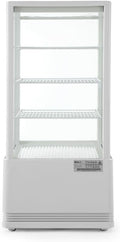 HENDI 452x406x Armoire, 966 mm, éclairage LED, acier inoxydable, 170 W, 230 V, 78L, 230V, 170W, 966mm, 3 étagères, 12°C, réglable, Blanc, ABS