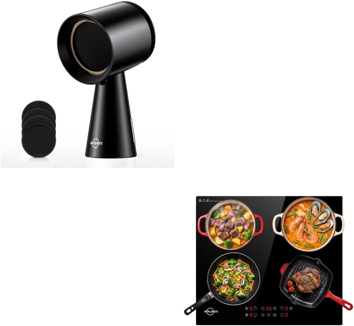 Malmes D60355C1 Hotte aspirante, 3 Vitesses, 9 niveaux, 60°C, 7000W, 1800W, 1500W, 2200W, portable, commande tactile