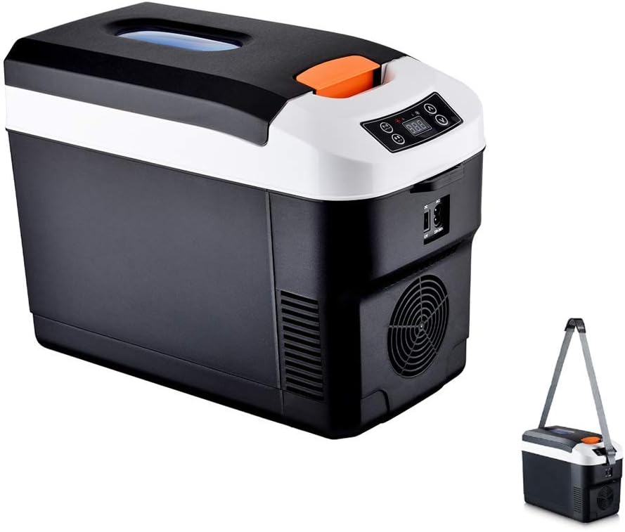 NMNMNM Mini réfrigérateur, 12 V, réfrigérateur de Voiture 10L, réglable, 24 V, 240 V, 22 × 43 × 31 cm, 28 × 15 × 24 cm, 28 dB, 12, 2 pouces, 12V