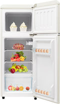 WEALTHKING Réfrigérateur, température réglable 7 niveaux, verre, 105, 5 cm, 2 portes, 28L, 64L, 27°C, 13°C, éclairage LED, Blanc