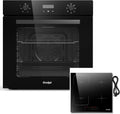 Cooksir Four encastrable, 60 CM, Bouton Rotatif+Plaque Induction 4 Feux avec Prise, verre, 60 L, 9 niveaux, 60CM, 2000W, 7 Fonctions