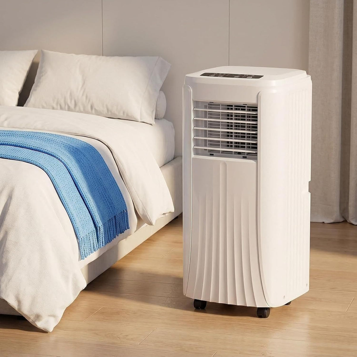 HUGGWRT Climatiseur portable, 12000 BTU, télécommande, Refroidissement Silencieux pour Chambre, 10000 Btu, Comprend Prise UK 3 broc