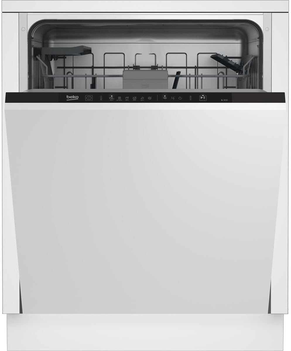 Lave-vaisselle Beko BDIN16430 b300, réglable, 60 cm, pour 14 couverts, 3 niveaux, 31 cm, 3 niveaux de rinçage, 6 programmes, encastrable