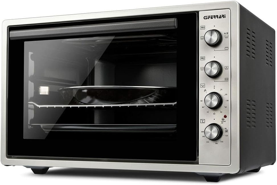 G3 Ferrari Mini four, G10154 'Rosto 58' Four Électrique Ventilé Avec Rôtissoire, verre, 58 L, 300°C, 41cm, 58 Litre, réglable, minuterie